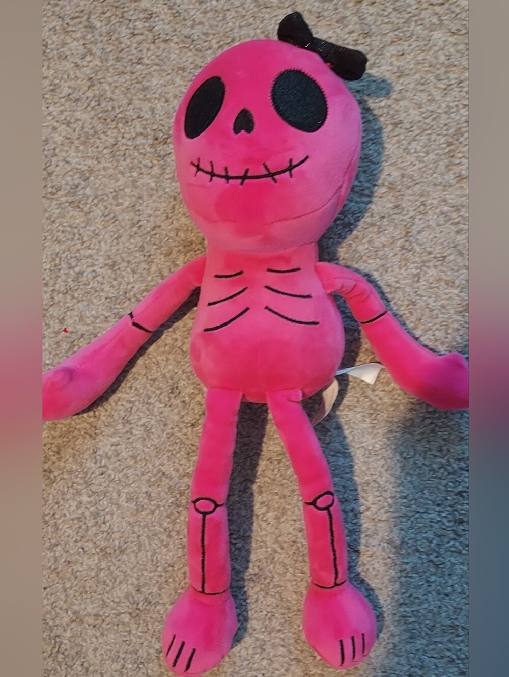 Smoochy Pals Hot Pink Skeleton Plush Spooky Halloween Stuffed